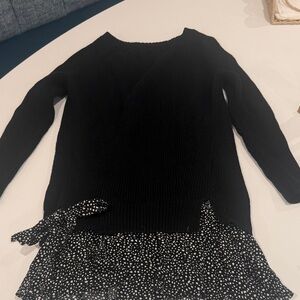 All Saints Black Ribbed Knit Sweater